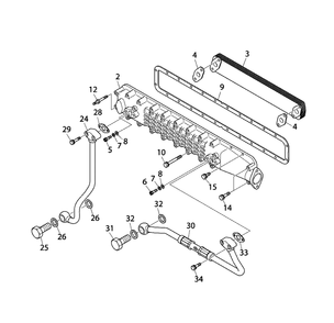 Engine Group - Oil Cooler Diagram and Parts List for 080087-00  Briggs and Stratton Generator